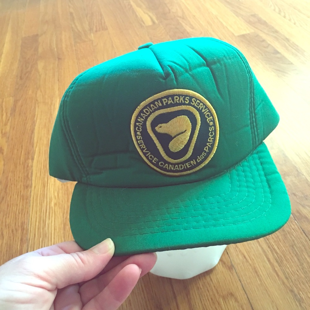 3 for $12- Vtg Green Canadian Park Trucker Hat
